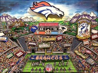 Charles Fazzino Charles Fazzino NFL: Denver Broncos Hand Painted (Framed)